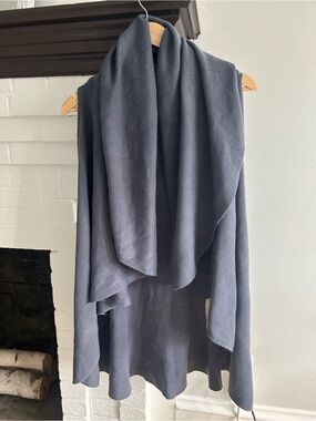 Women's Navy Draped sweater vest